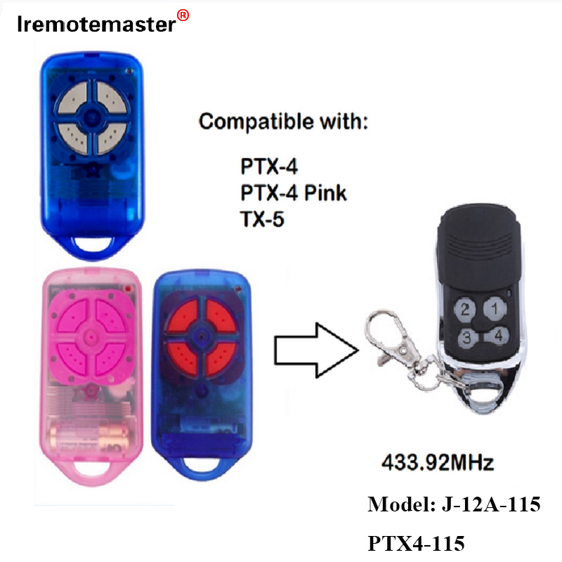 PTX4 433.92 MHz گيٽ گيراج دروازو ريموٽ ڪنٽرول رولنگ ڪوڊ لاءِ